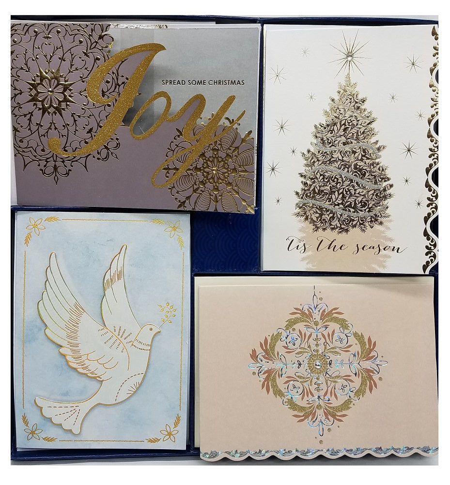 Hallmark Style 40-Count Christmas Holiday Cards with Envelopes - Elegant Joy