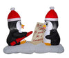 Airblown Inflatable Light-Up 4 FT Wide LED Penguin Christmas Wishes