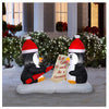 Airblown Inflatable Light-Up 4 FT Wide LED Penguin Christmas Wishes