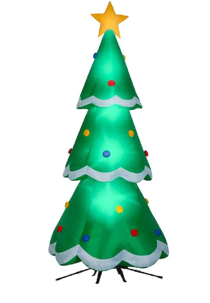 Gemmy Giant 10FT Inflatable Christmas Tree with Rotating Base Holiday Decoration