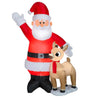 Rudolph the Red-Nosed Reindeer 7.5 FT Airblown Inflatable Santa with Rudolph