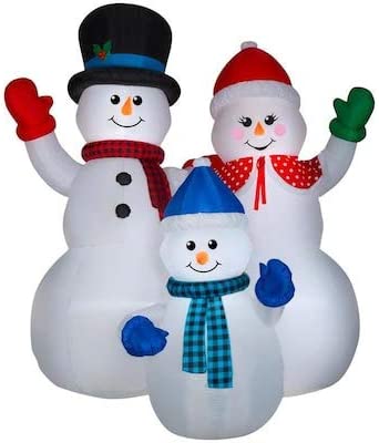Gemmy 10FT Inflatable Christmas Snowman Family Indoor/Outdoor Holiday Decoration