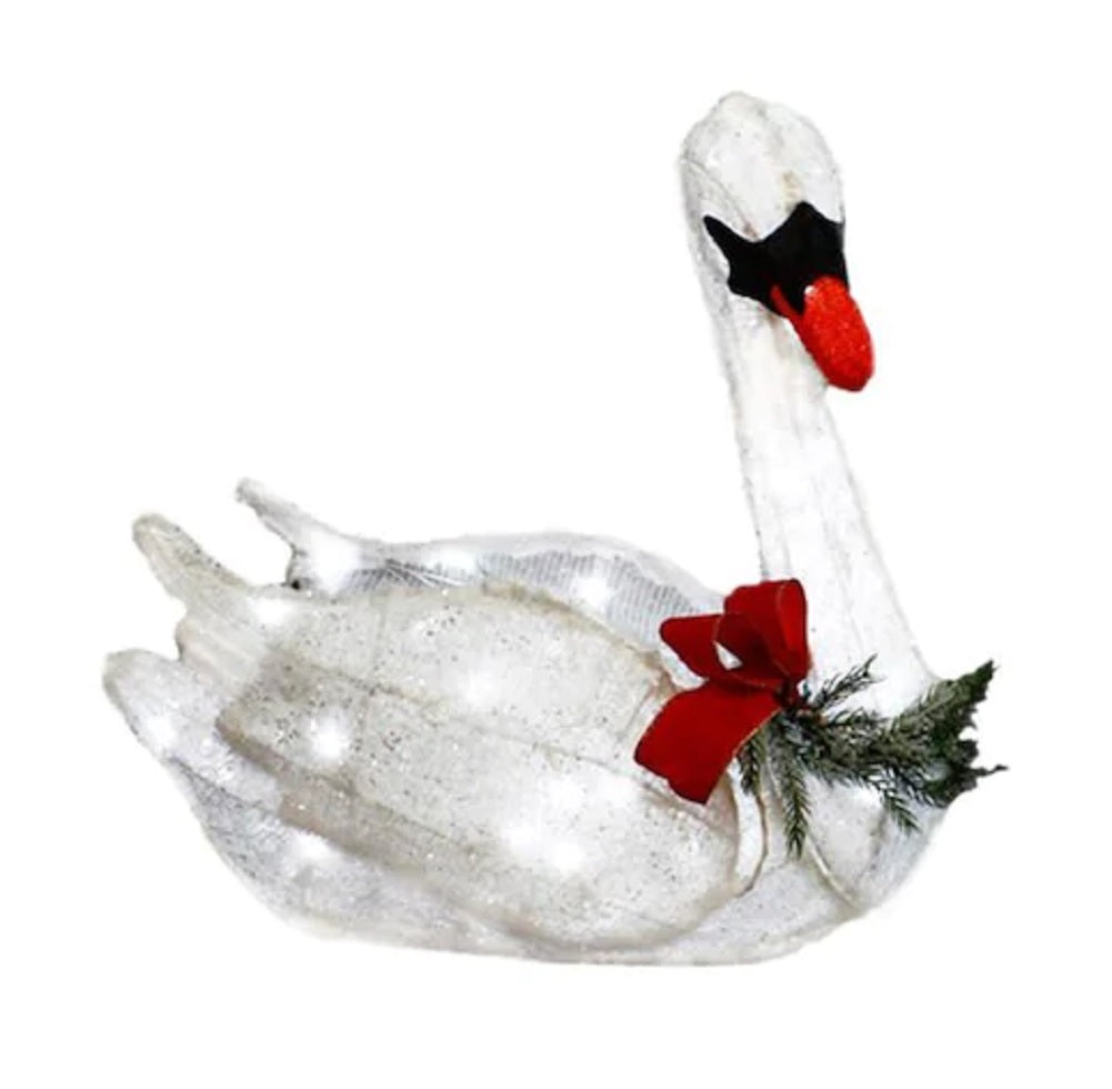Holiday Living 22-in Swan Sculpture with White LED Lights