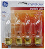GE 40W Crystal Clear Double Life Decorative CA Type 4-Bulbs (2-Pack)