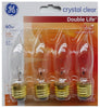 GE 40W Crystal Clear Double Life Decorative CA Type 4-Bulbs (6-Pack)