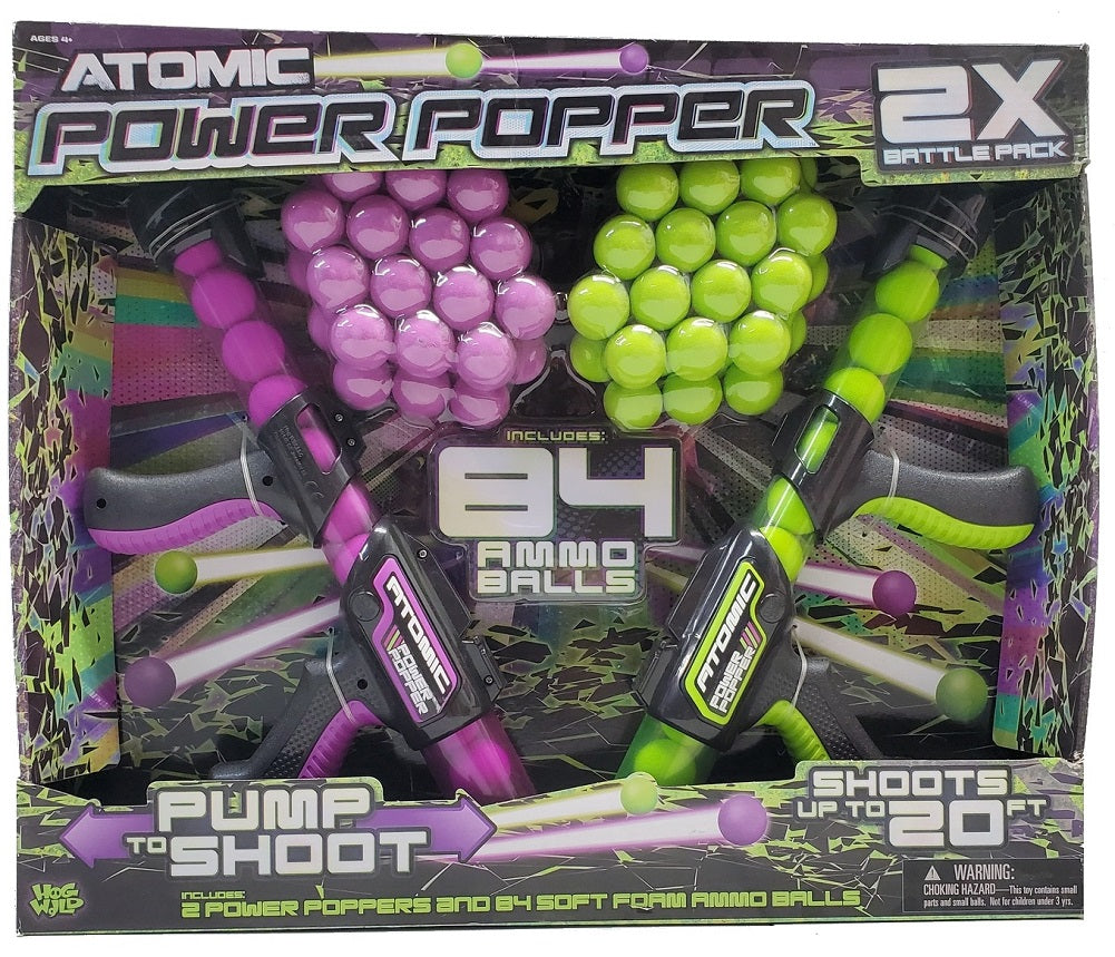 Atomic Power Popper 2X Battle Pack 2 Power Poppers and 84 Ammo Balls