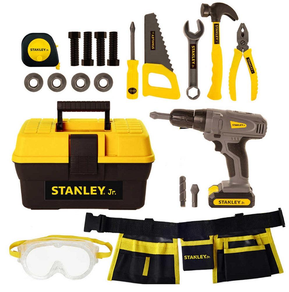 Stanley Jr. Mega Kid's Tool Set with Battery Operated Drill and Tool Belt