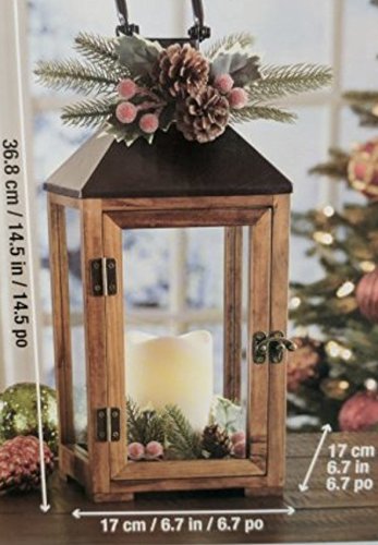 Decorative Holiday Lantern W/ LED Flickering Candle