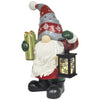 27-inch Holiday Gnome Greeter with LED Lit Lantern with Timer
