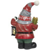 27-inch Holiday Gnome Greeter with LED Lit Lantern with Timer
