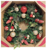 30-inch Holiday Pre-Lit LED Decorated Artificial Wreath Battery Operated Red/Gold