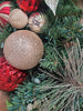 30-inch Holiday Pre-Lit LED Decorated Artificial Wreath Battery Operated Red/Gold
