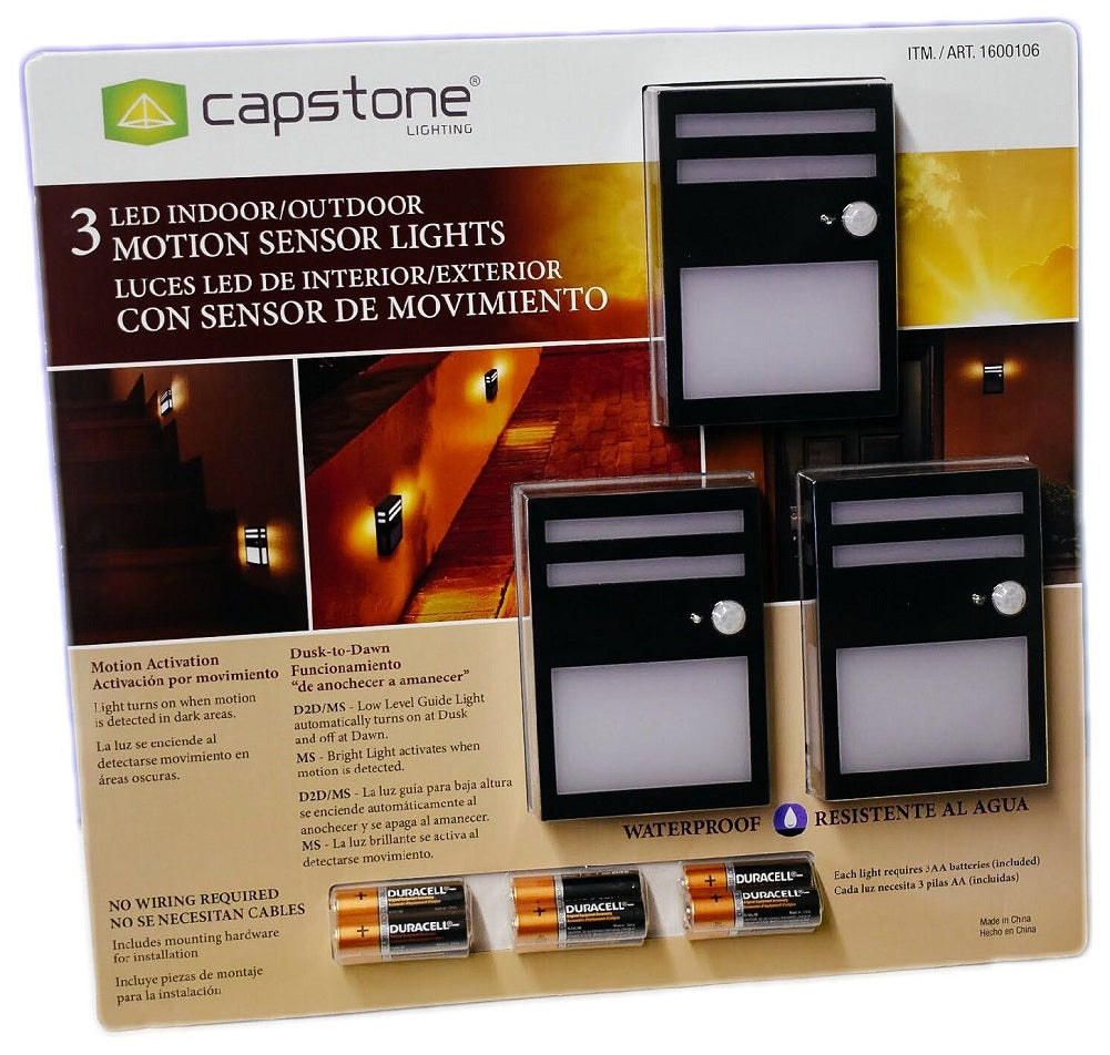 Capstone 3 LED Indoor/Outdoor Motion Sensor Lights