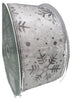 Kirkland Signature Wire-Edged Ribbon 2.5-inch White Falling Snowflakes 50 Yards