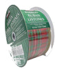 Kirkland Signature Wired Edged Premium Ribbon Plaid Red Green 2.5" Wide 50 Yards