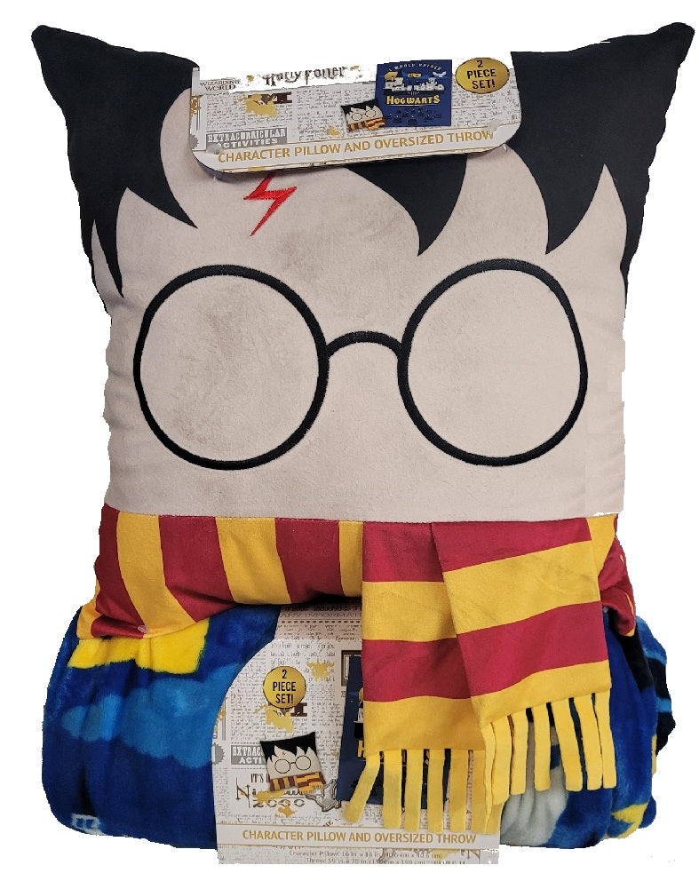 Jay Franco 2-Piece Harry Potter Character Pillow and Oversized Throw