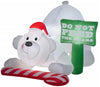 Inflatable 6.5 ft Animated LED Polar Bear & "Do Not Feed the Bears" Sign