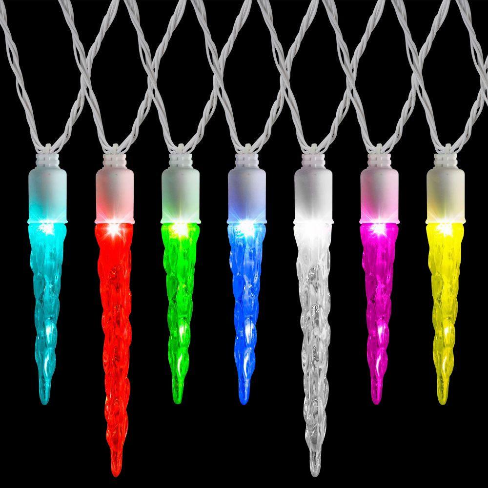 LightShow Synchro Lights 12-Count LED Icicle Lights, Multicolor