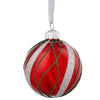 18 Piece Hand Decorated Glass Christmas Ornament Set in Red, Green & Silver
