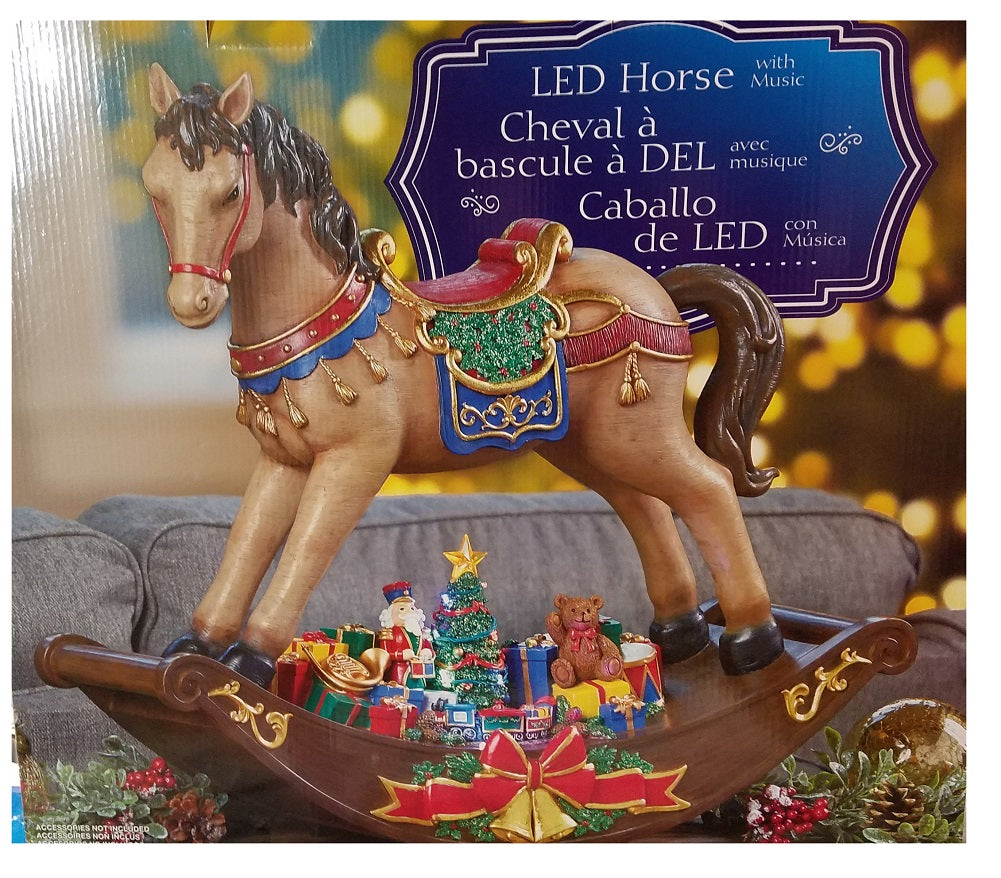 19" LED Rocking Horse With Christmas Songs Costco Decoration Lighted Musical