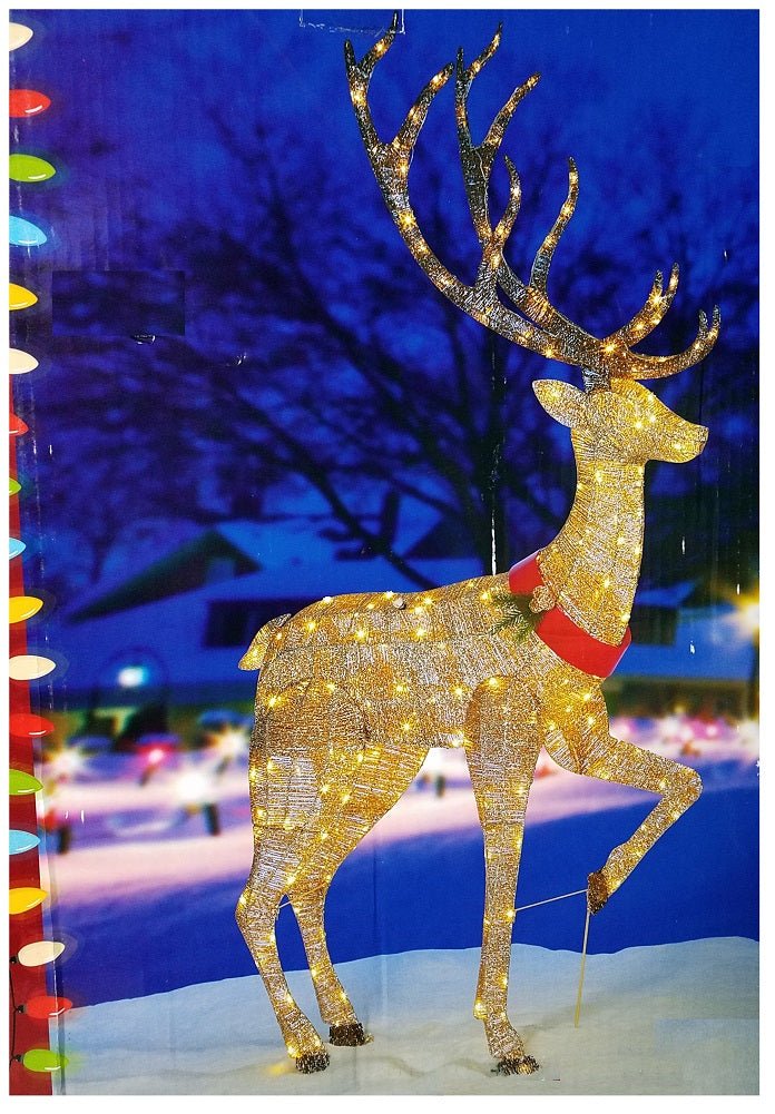 Fabric Mesh Deer with 200 LED Lights 43" L x 84.5" H