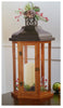 Decorative Holiday Wood Lantern W/ LED Flickering Candle, Brown