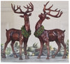 Decorative Wood Carved 19" Tall Reindeer Deer Set 2 Indoor Christmas Decoration