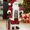 36" Traditional Standing Santa With Sled Red Velvet Father Christmas