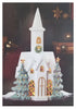 22" Snowy Church with LED Lights Christmas Display Decor