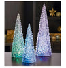 Battery Operated Set of 3 LED Holiday Trees with Color Changing LED Lights