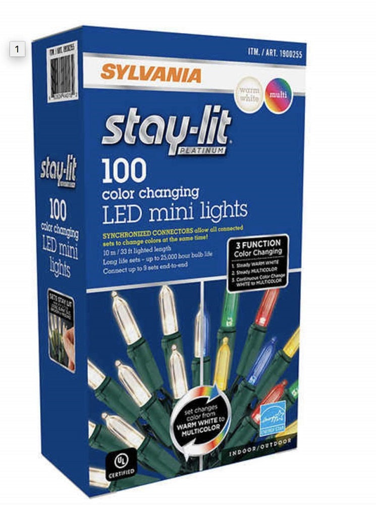 Stay-lit Platinum 100 Color Changing LED Mini Lights 33 ft, Warm White/ Multi-Color