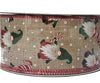 Kirkland Signature Wire Edged Holiday Gnome Burlap Ribbon 50 Yards x 2.5 inches