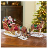 9 Inch Tabletop Santa, Sleigh And Reindeer Christmas Decoration