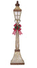 6 FT LED Lamp Post Glitter Gold with Red Holiday Bow 120 LED Lights