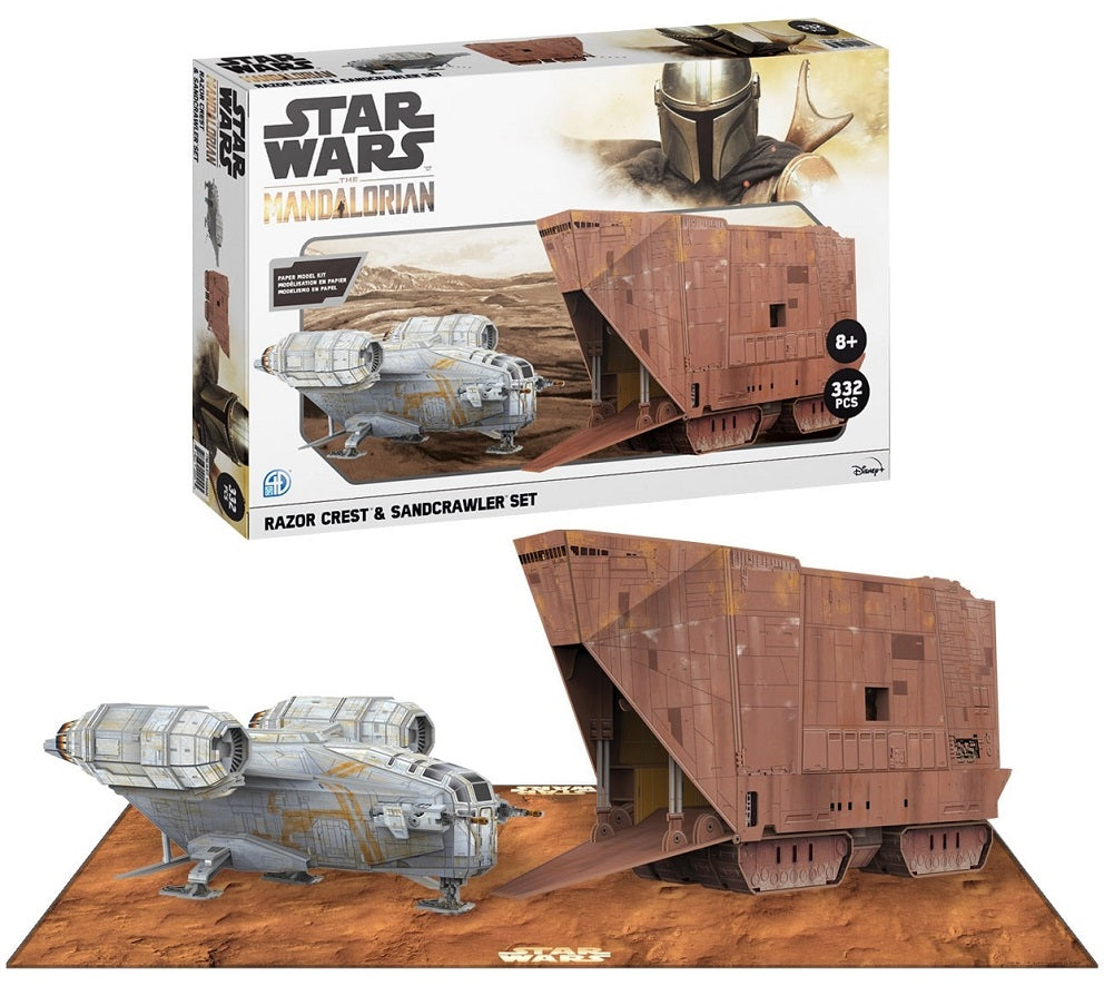 Star Wars Mandalorian Paper Model Kit Razor Crest and Sandcrawler Dual Pack