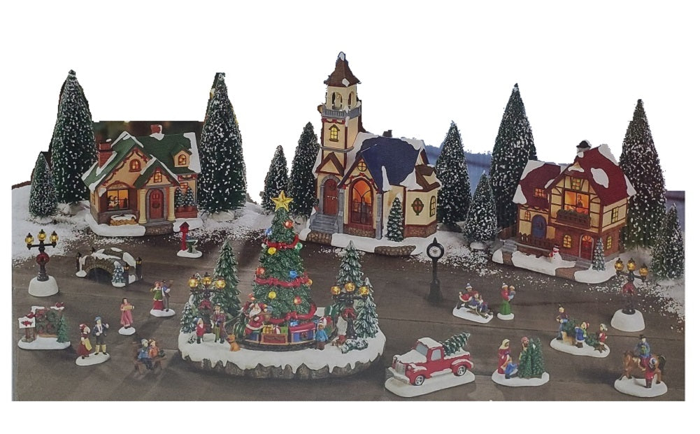 Christmas Village with Lights and Music 30-Piece