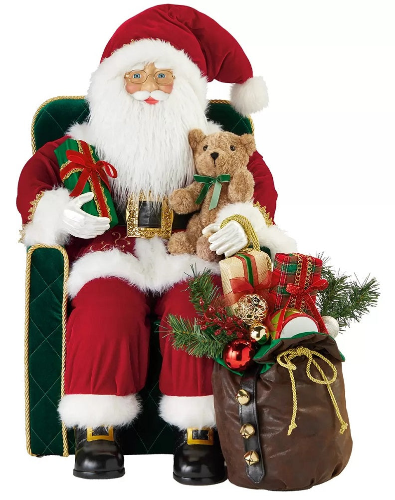 30-inch Fabric Santa Sitting Christmas Decoration