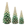 Glass Christmas Trees with LED Lights Set of 3 Battery Operated