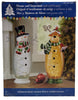 Tabletop Glass Christmas 16.5-inch Moose and Snowman with LED Lights