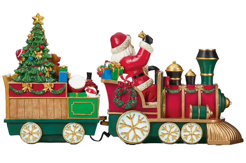 Solar Santa Train Battery Operated 24-inch Santa Train with LED Lights and Timer | My ...