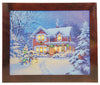 Winter Scene Framed Snowman Scenic Art with LED Lights 20 inch x 24 inch