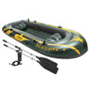 Intex Seahawk 4 Person Inflatable Boat Set with Aluminum Oars and Pump