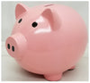Pink Ceramic Piggy Bank Large 8" H x 10" L