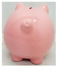 Pink Ceramic Piggy Bank Large 8" H x 10" L