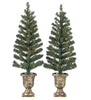 Holiday Time 3.5-Foot Pre-Lit 2 Pack Porch Christmas Trees with Clear Lights