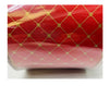 Wired Edged 5 In by 25 Yards Red with  Gold Diamond Pattern Ribbon