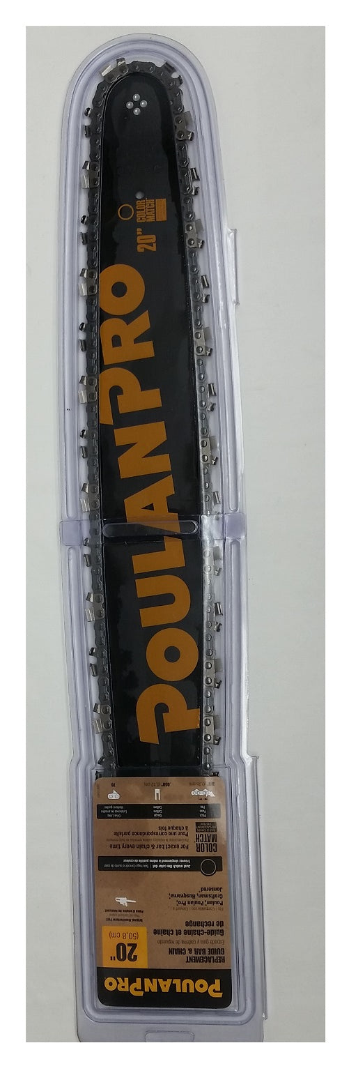 Poulan Pro Replacement 20" Chainsaw Guide Bar & Chain Kit 3/8" .050" 70 DL