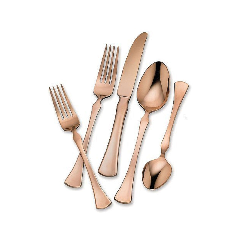 Hampton Forge Signature 20-Piece Stainless Steel Flatware Set (Refined Copper)