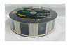 Christmas Premium Wired Ribbon Black and Cream Stripe with Gold Edge 1.5" x 50 Yards