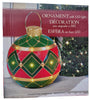 Oversized Christmas Ornament Green and Red with LED Lights Diamond
